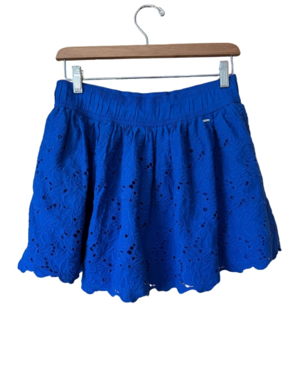 Vintage Gilly Hicks Royal Blue Eyelet Petticoat Twirl Skirt size large
